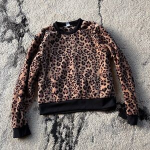Leopard Print Crew Neck Sweater